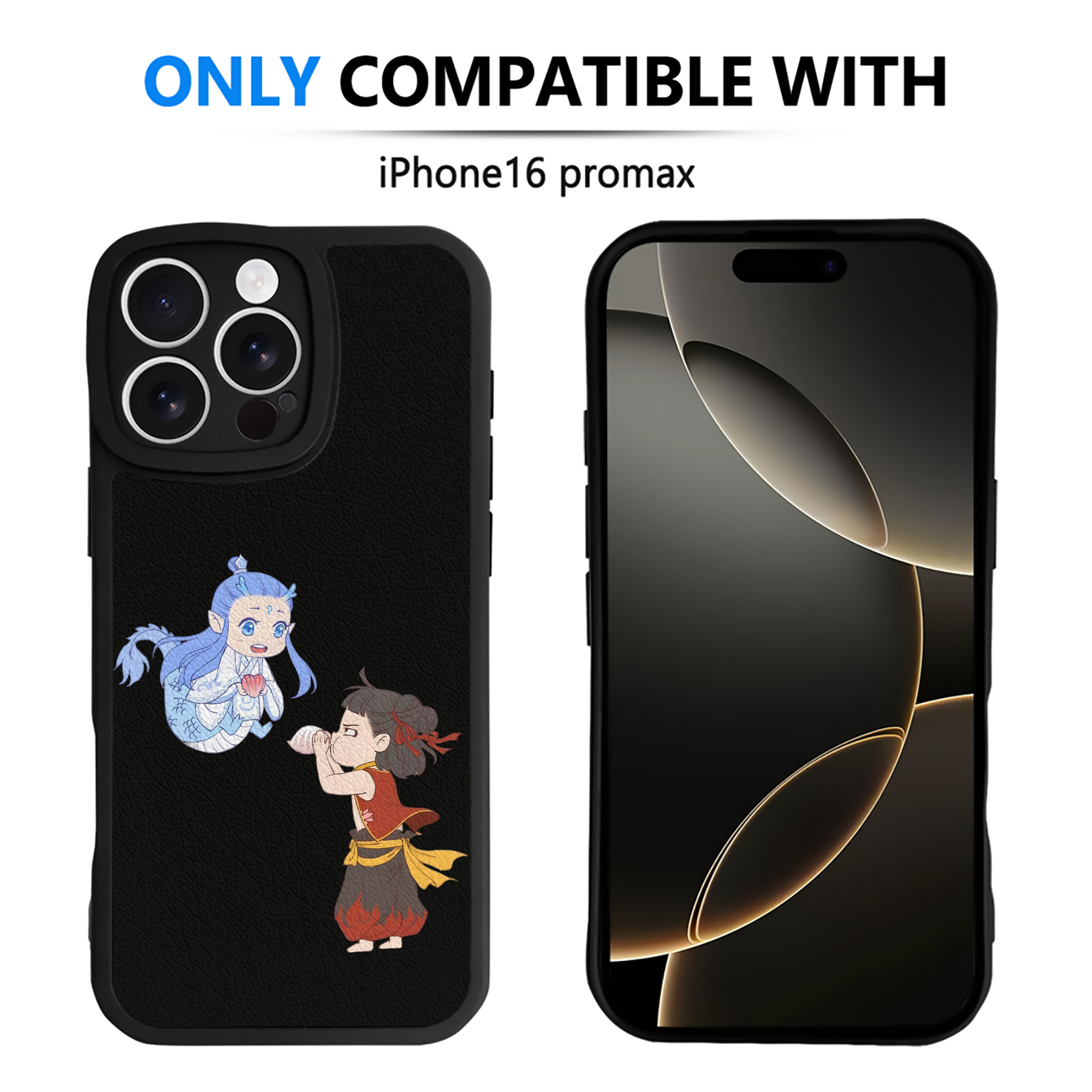 （画像用） Ne Zha 2 ナタ 魔童の大暴れ 【iPhone 16シリーズ対応】シリコンスマホケース（レザー調） 材質：シリコン